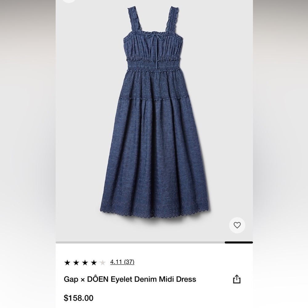 Gap × DÔEN Eyelet Denim Midi Dress